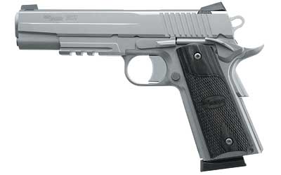 SIG 1911R 45ACP 5" 8RD STS FNS BLKWD